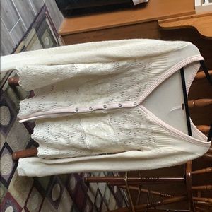 Cream Knit Button-Front Women's Sweater Cardigan